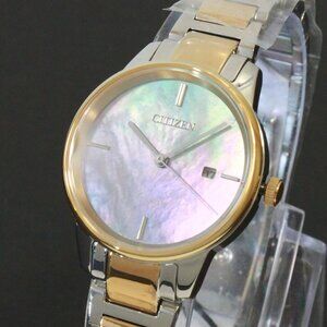 Citizen Eco-Drive Women's Two Tone Blue MOP Dial Sapphire Crystal 29mm